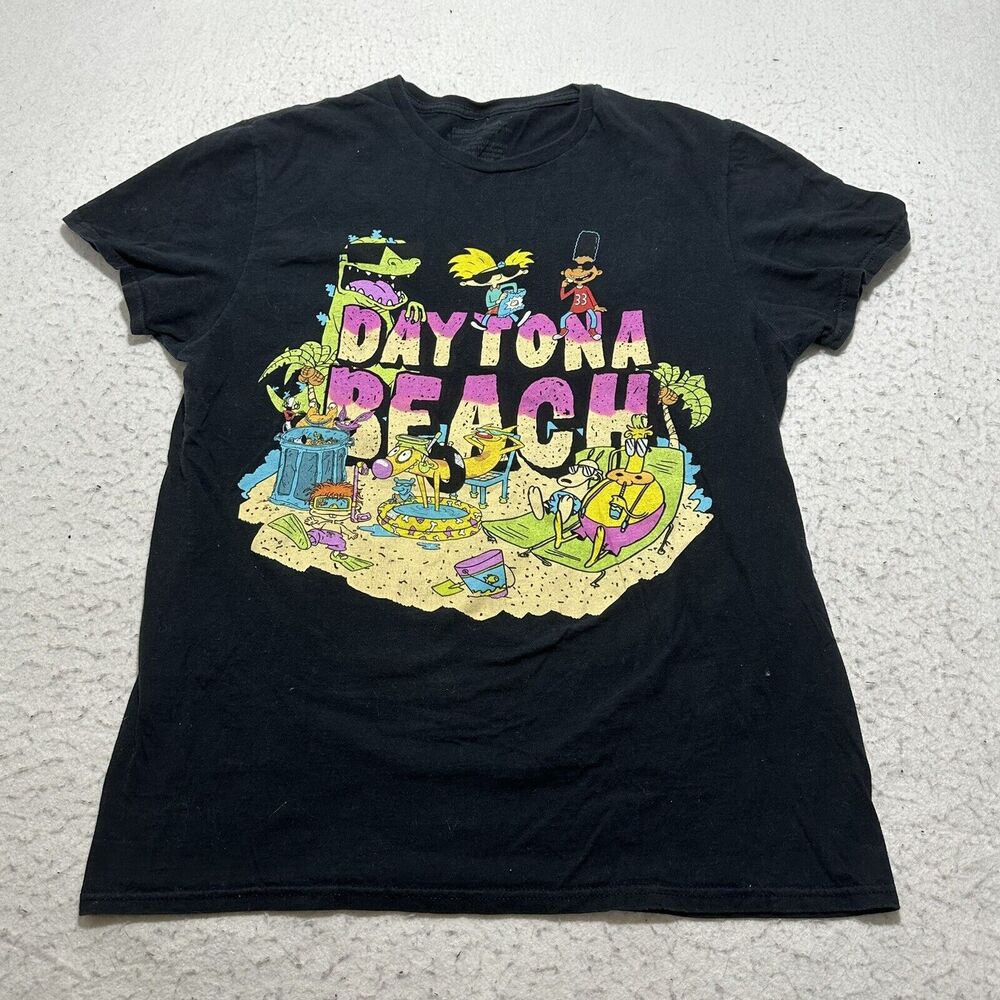 Nickelodeon Men's Medium Daytona Beach Florida 90s Retro Cartoon Graphic T Shirt